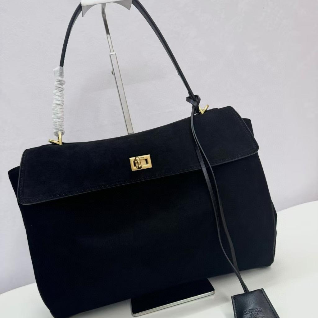 High-Quality Brand Rodeo Luggage Set 2025 Frosted New Style Genuine Leather Handbag Car Bag Cowhide Lock Clasp