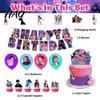 Affordable Birthday Party Decorations Demon Hunters Set Anime Theme Happy Themed Supplies with Banner Cake Toppers Backdrop for Kids Fans High-quality