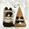 Japanese Christmas Cartoon Socks: Cozy Coral Fleece with 3D Embroidery for Women
