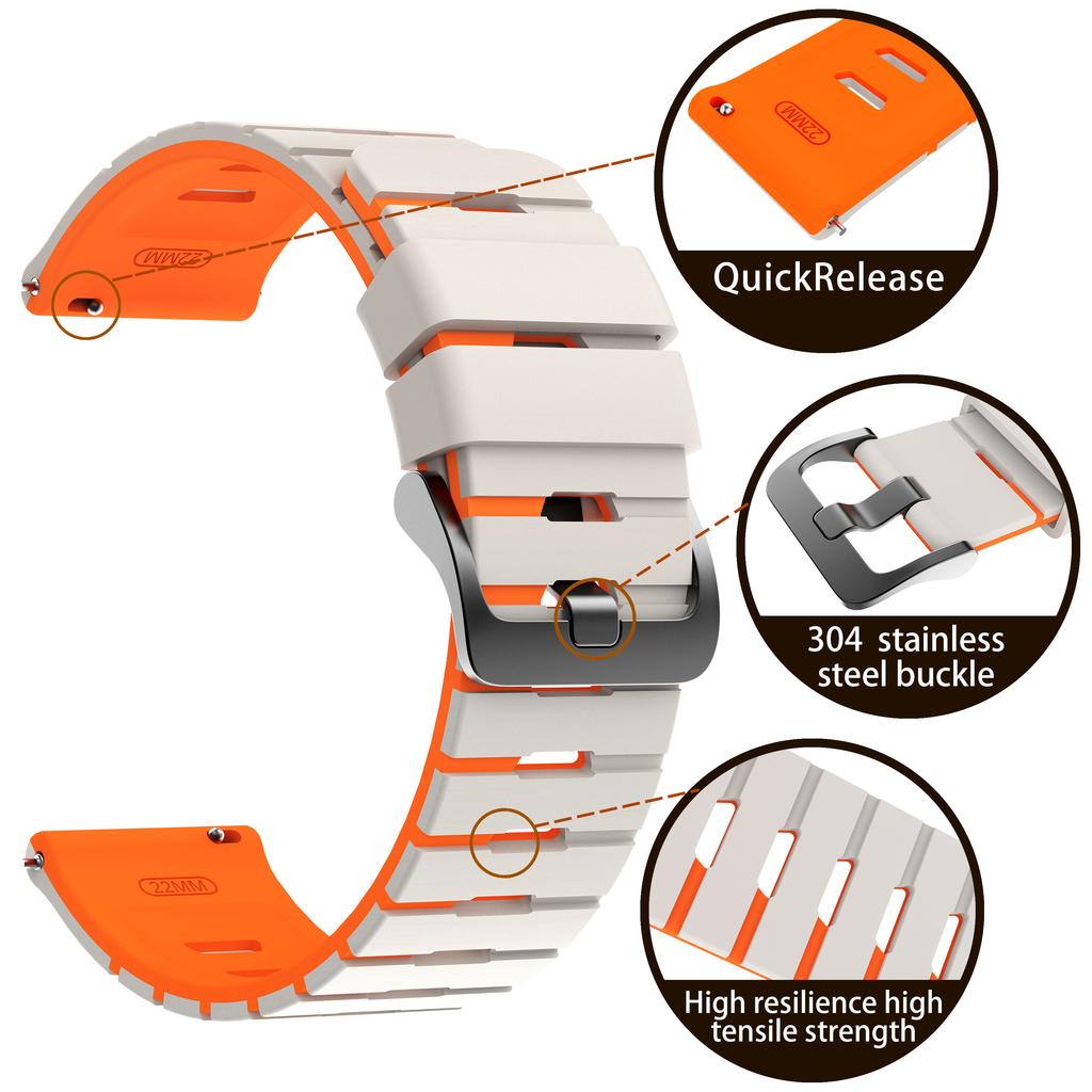 22mm Silicone Strap for Amazfit GTR 4 3 2 2e/GTR 3pro/Bip 6 46mm Watch Band for Amazfit BALANCE 2/Stratos 3 2 Replace Bracelets