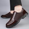 Men's Cross-Border Cowhide Lace-Up Thick Sole Formal Leather Shoes - Large Size Casual Spring/Autumn Footwear