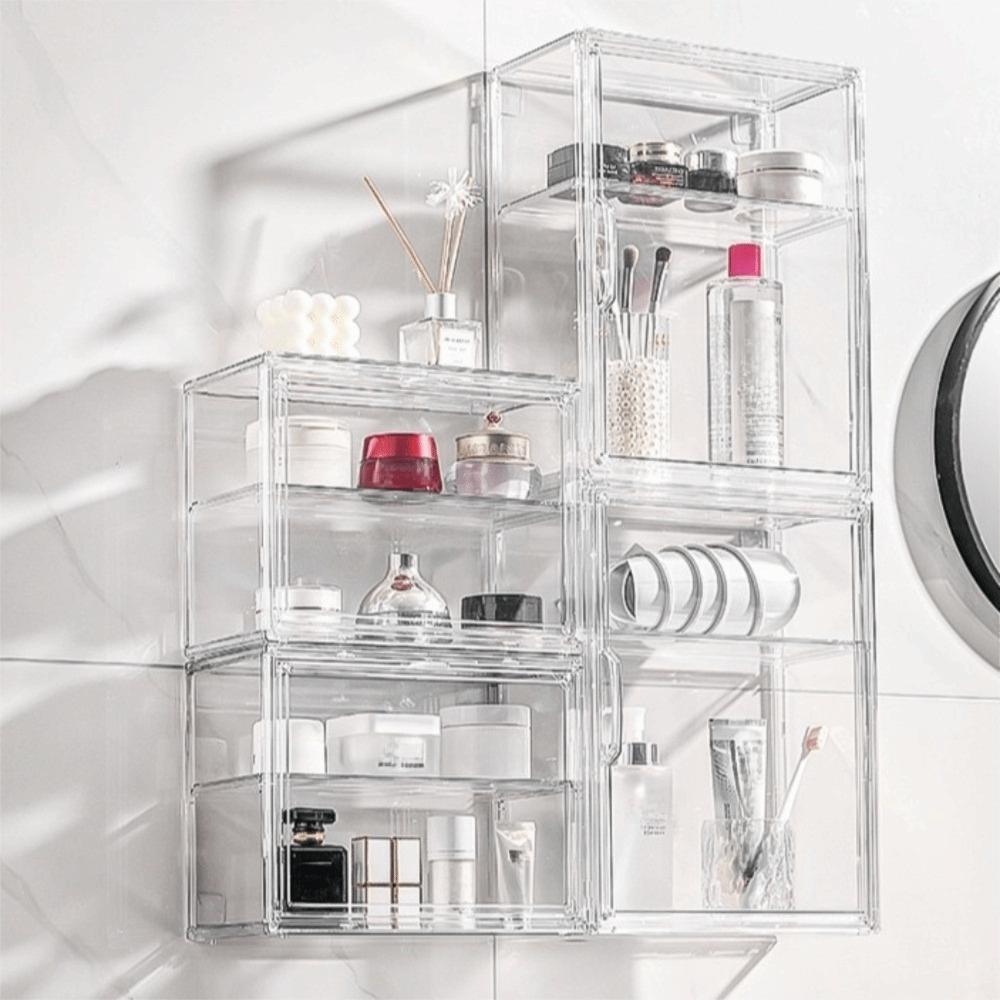 Acrylic Transparent Display Box Magnetic Wall-Mounted Toy Model Storage Box Clear with Lid Cosmetic Organizer Rack Collectibles