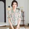 Mom's Ice Silk Short-Sleeve Blouse | Stylish Summer Knit T-shirt for Middle-Aged & Elderly Women