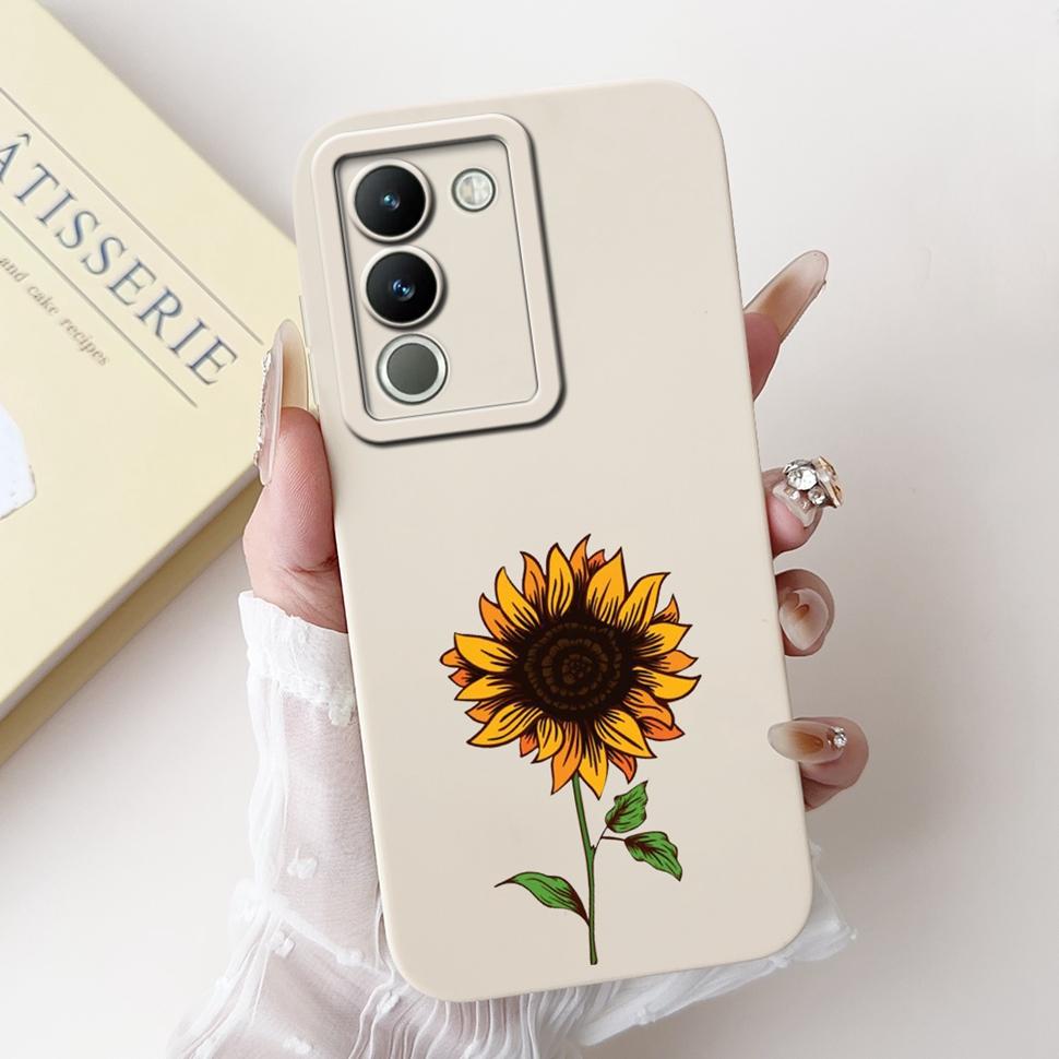For Vivo Y200 Casing V2307 Stylish Sunflower Cartoon Girls Cover Case For Vivo Y 200 V29E V 29E Y200 5G Soft Fundas Capa 6.67"