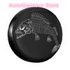 Hand Drawn Fishbone Fisher Spare Tire Cover Case for Jeep Mitsubishi Pajero Car Wheel Protectors Accessories 14" 15" 16" 17 Inch