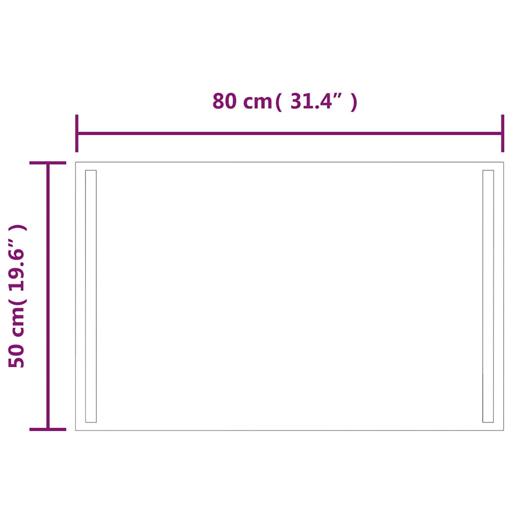 Vidaxl LED Bathroom Mirror, 80X50 Cm