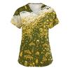 Womens V Neck Short Sleeve Work Shirt with Pockets Beer Festival Print Casual Medical Scrub Top for Caregivers Nurses and Hospitality Staff