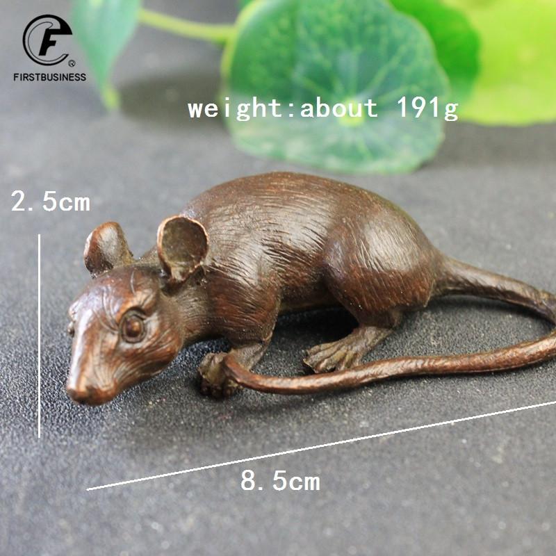 Heavy Brass BIG Rat Mouse Figurines Animal Statue Home Desktop Ornament Office Decor Fish Tank Accessories Artificial Landscape