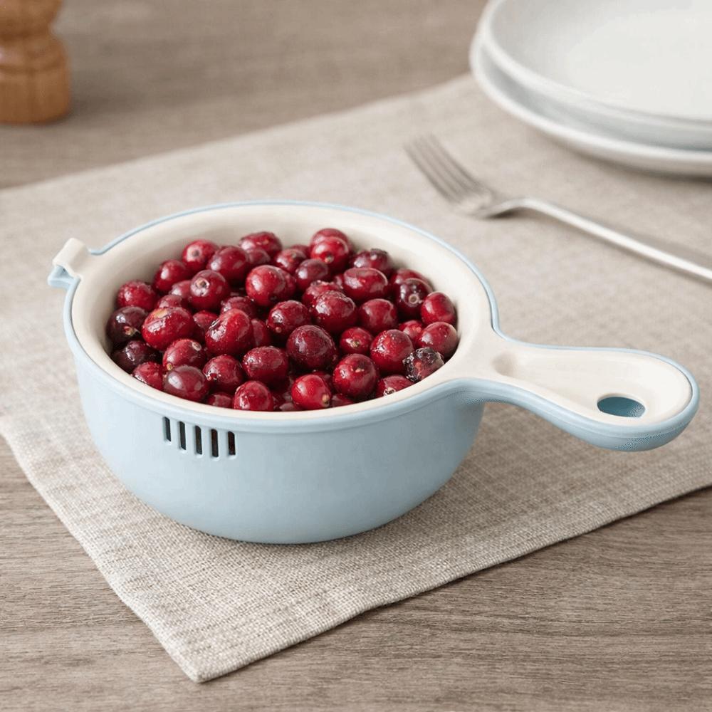 Space-saving Fruit Washing Basket Double-layer Drainage Basket Vegetable Washing