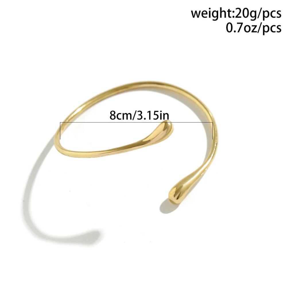 Vintage Simple Upper Arm Bracelet for Women Trendy Geometric Water Drop Shape Bangles Adjustable Women's Jewelry KTJ