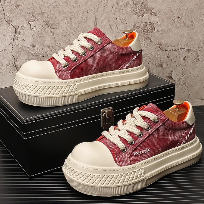 Fashion Thick-soled Board Shoes, Large-head Canvas Shoes, Fashionable Men's Shoes, Simple, Breathable and Casual Shoes B32