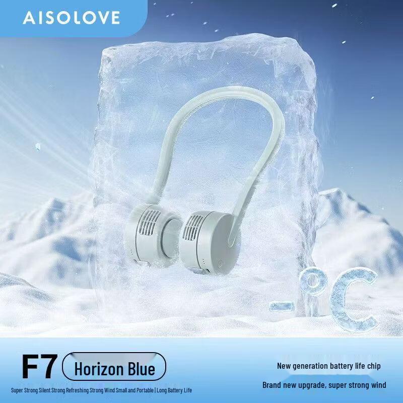 SOLE F7 Bladeless Portable Neck Fan синий