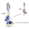 925 Silver Charms Beads Temperature Change Color Elephant Chameleon Butterfly Charms Fine DIY Jewelry Gifts