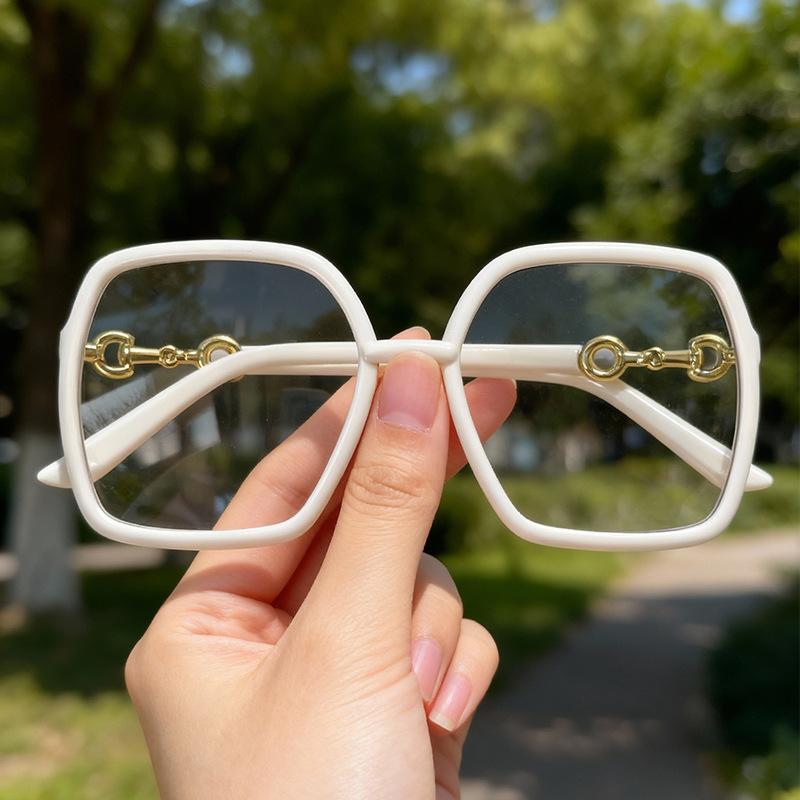New trendy glasses, slimming for big faces, transparent frames for men and women, fashionable i-party, blue light blocking