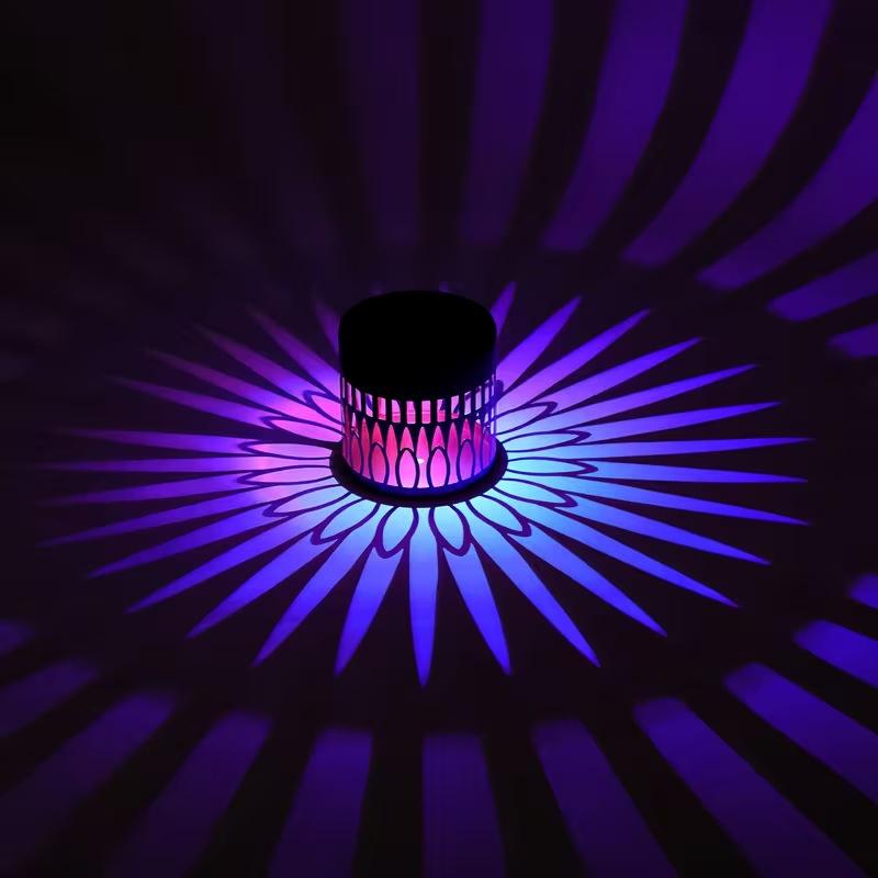 Solar Lights Outdoor Garden Fence Projector Lamp Patio Ambient Decor Decorative Solar Mandala Lights for Garden Patio Backyard