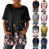 Women's Fashion Casual Short Sleeve Floral Print Top