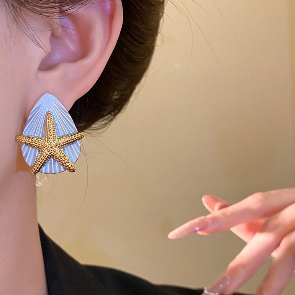 Öltropfen Kupfer Seestern Ohrstecker Persönlichkeit Stern Hängeohrringe Festival