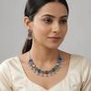 Rhinestone Tassel Jewelry Set Pendant Women Jewelry Set Vintage Necklace Earrings Set  Gifts