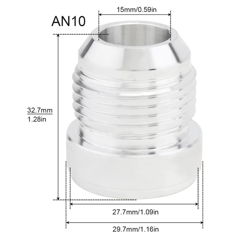 2 Stück Aluminiumlegierung 12AN Male Schweißanschluss-Fittings 12AN Male Bördel-Schweißbar Kraftstofftank-Fitting-Adapter-Stecker