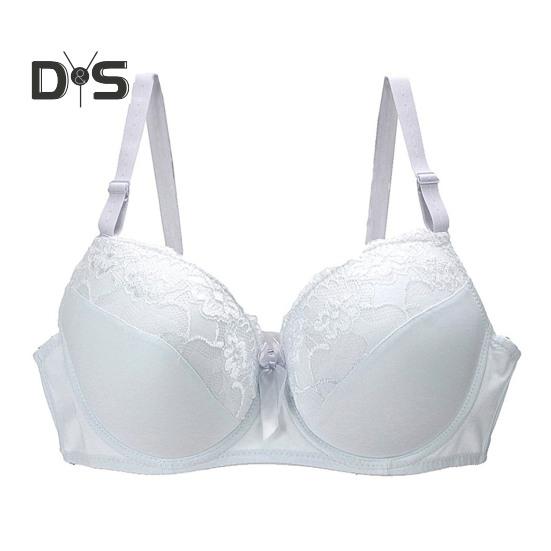 Push-Up-BH für Damen in Übergröße, sexy Blumenspitze, vollständige Abdeckung, Bügel-BH, gepolstert, stützender Alltags-BH für große Brüste