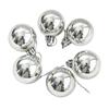 6Pcs 6cm Silver Glitter Plastic Christmas Ball Ornaments Xmas Tree Wedding Decor