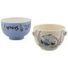 [Sun Art] Disney "Lilo & Stitch" Stitch Rice Bowl & Cup Set, Large, Approx. 480ml, Watercolor Style, Blue Bowl Set