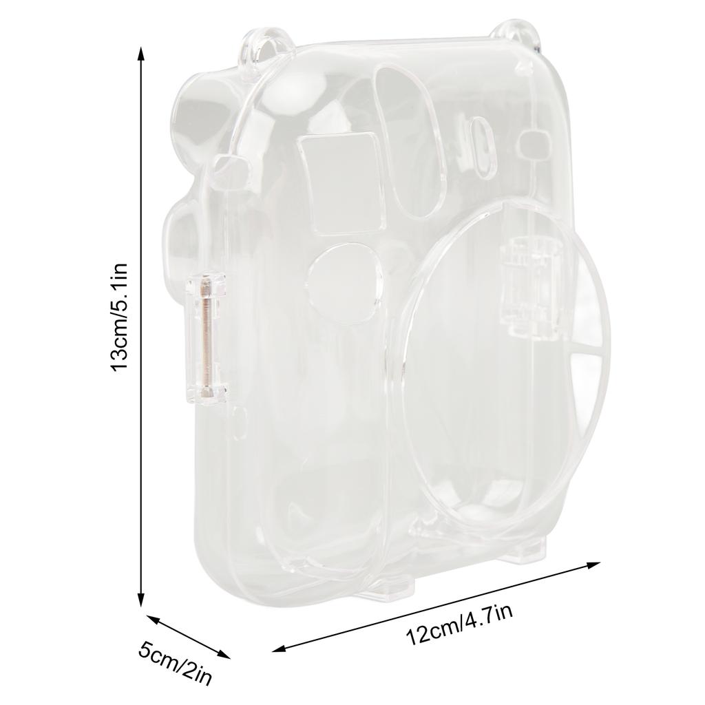 Instant Camera Shell Case PC Transparency With Adjustable Shoulder Straps Protective Instant Camera Case for Mini12