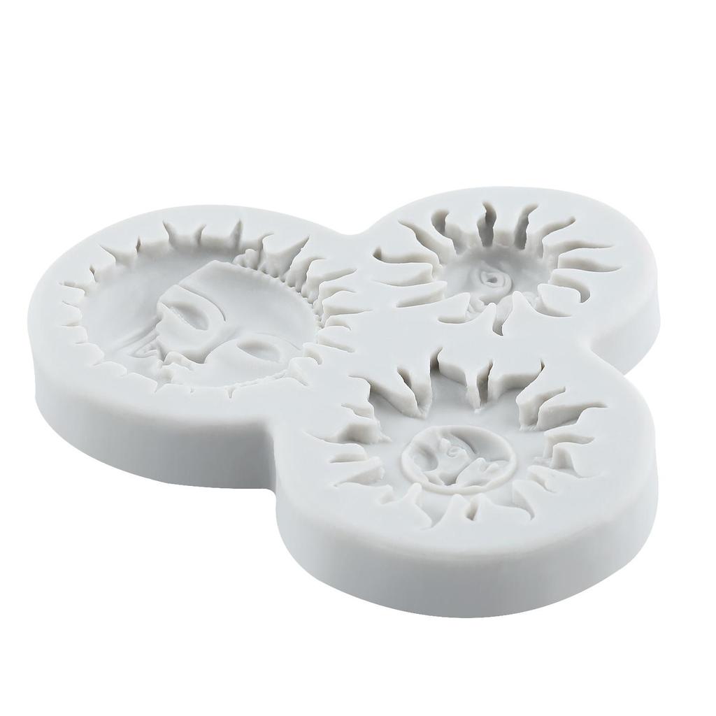 Sonne Mond Gesicht Stern Silikonform Altgriechische Mythologie Fondantformen Kuchen Dekorationswerkzeuge Cupcake Topper Süßigkeiten Harz Ton Schokolade Gumpaste Form