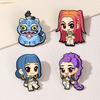 Demon Hunting Brooch Girl Cartoon Badge Creative Clothing Hat Bag Accessories Gift