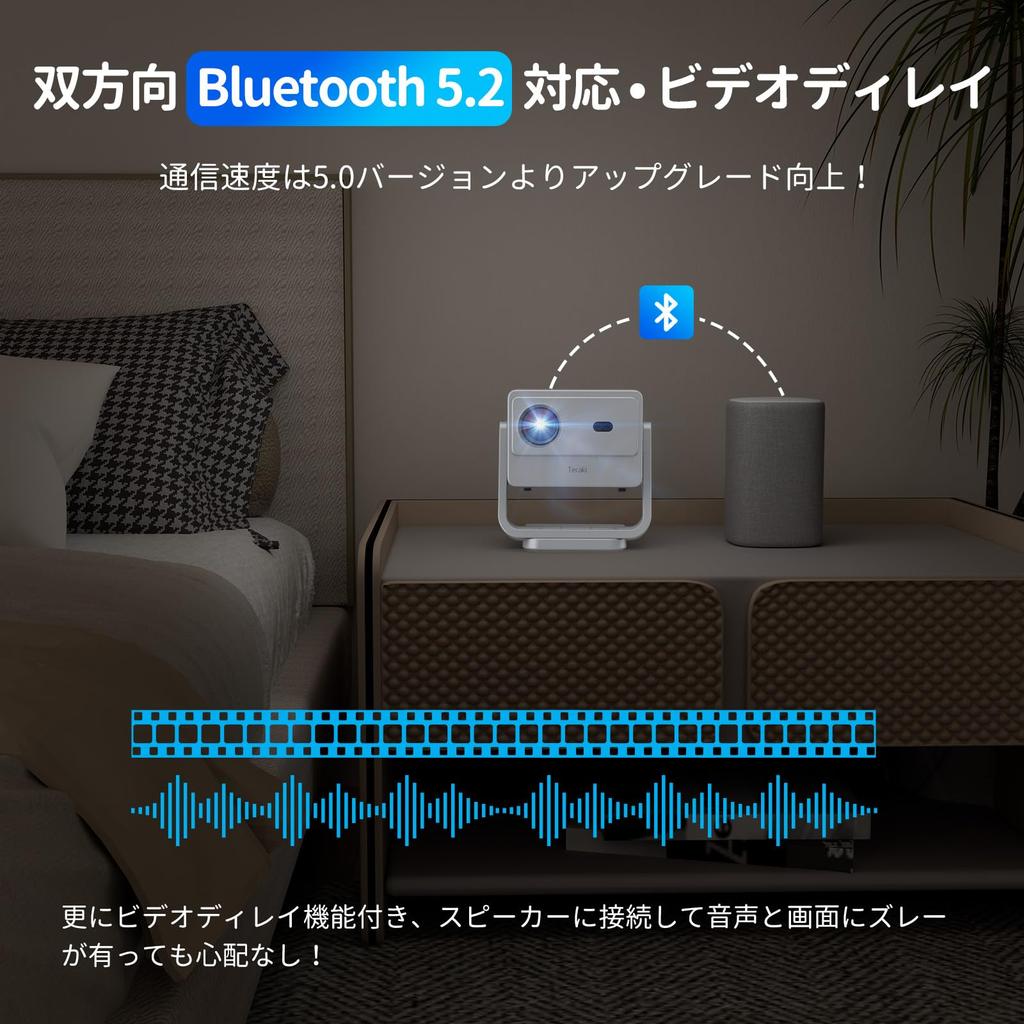 Tecaki Auto Automatische Trapezkorrektur 2025 Neuer 1080P Projektor für Zuhause 4K Decke Hoch WiFi Zuhause Zoom Groß Kurz Bluetooth HiFi Kompatibel mit TV Japanisch