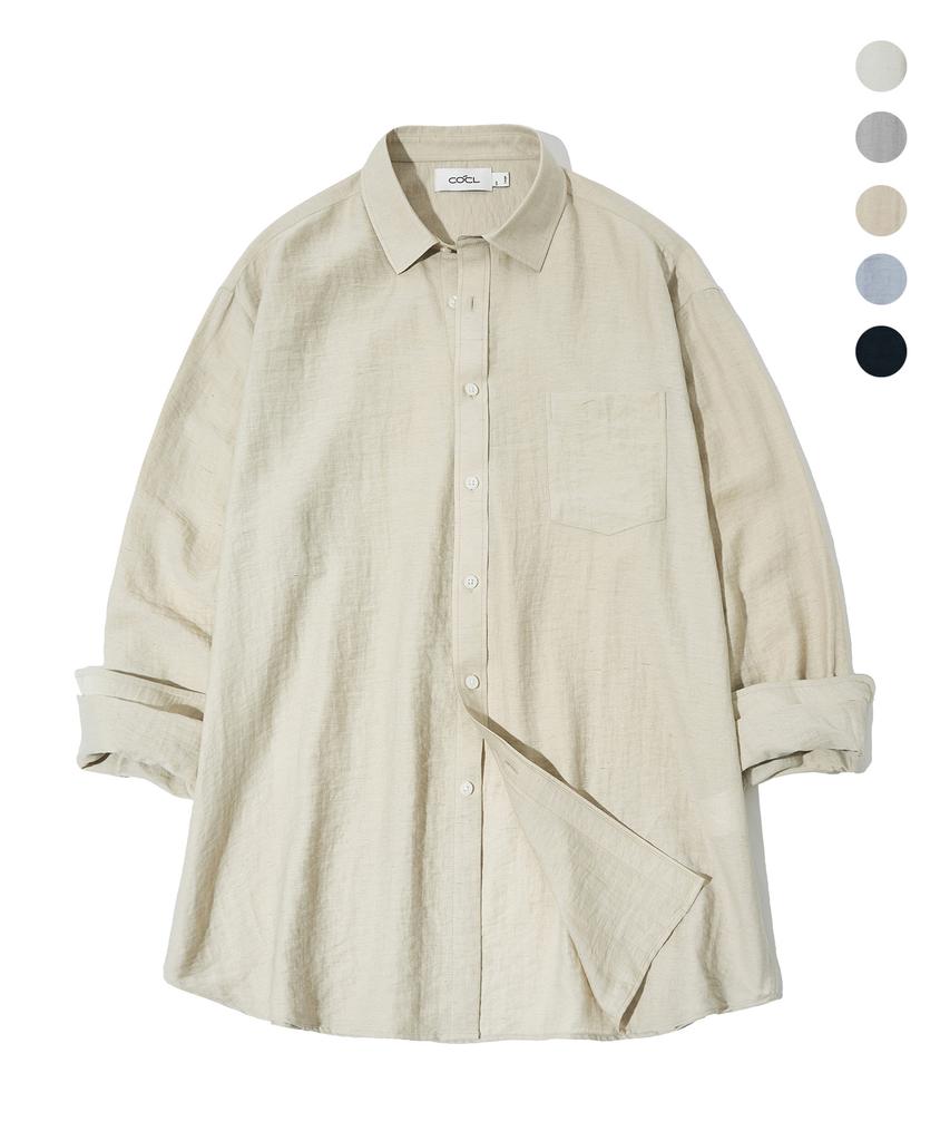 COSTUME O’CLOCK Linen Relaxed Fit Long Sleeve Shirt 5 Color Coossh193