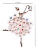 Blucome New Rhinestone Ballet Girl Brooch for Women Baroque Trendy Elegant Circle Brooch Pins Party Wedding Gifts