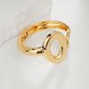 Interlocking Ring Open Bangle - European & American Light Luxury Design for Women