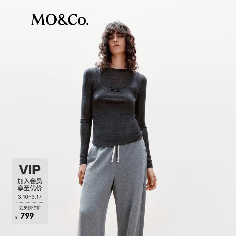 

MO&Co. Wool Blend U-Neck Thin Top XS
