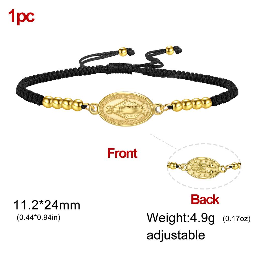 Virgin Mary Bracelets Stainless Steel Mysterious Talisman Bracelet for Women Men Double-sided Amulet Jewelry Gifts