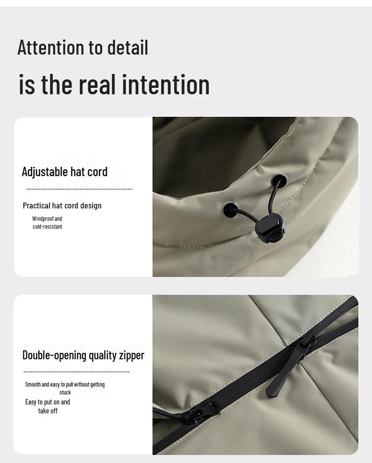 Men's Winter Graphene-Lined Hooded Jacket: Warm, Thick, Loose Fit for Outdoor Sports