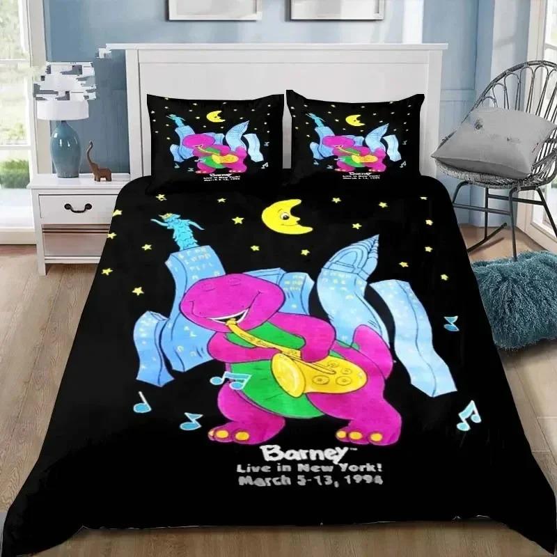 Comforter 3D Print Barney Cartoon Friends Bedding Set Bedroom Soft Modern S Comefortable And