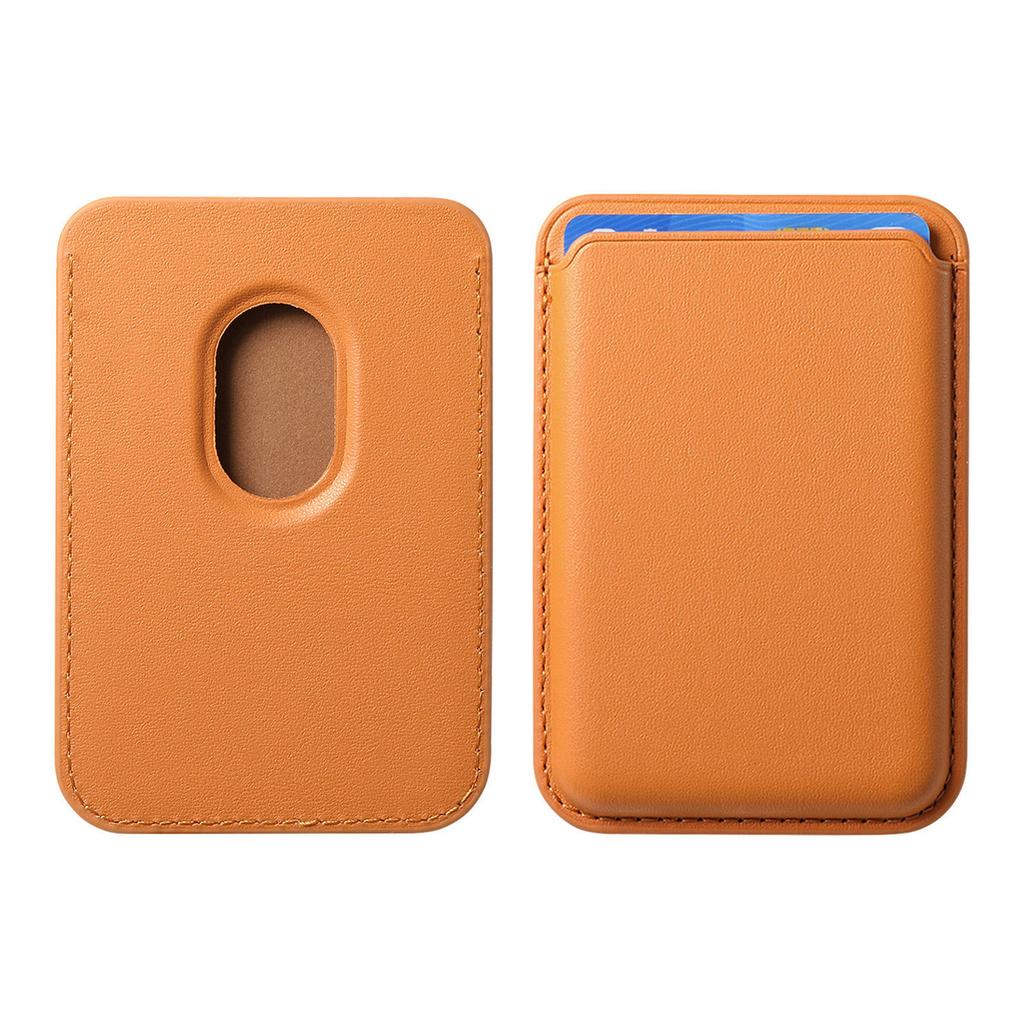 Official magnetic leather card bag, suitable for iPhone16 back sticker Magsafe magnetic card sleeve, plain leather Apple wallet.