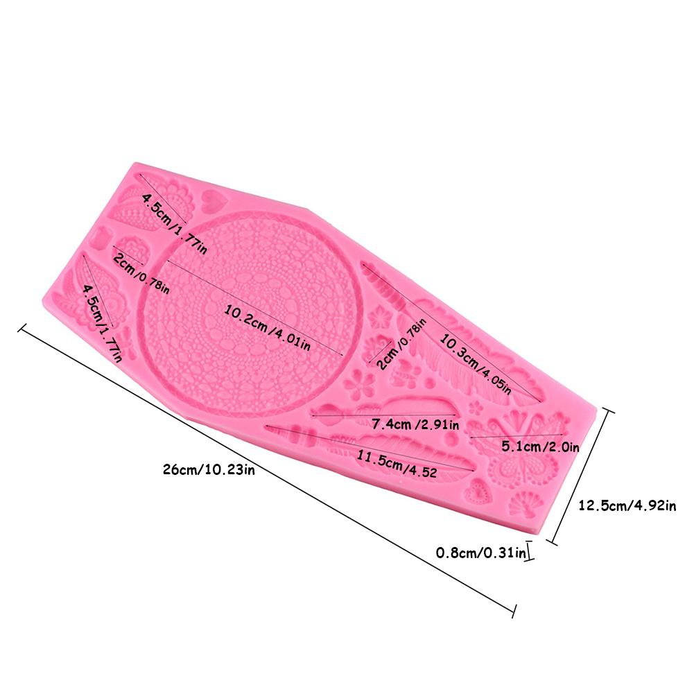 DIY Fondant Dream Catcher Silicone Mold Feather Texture Cake Wedding Decoration Dessert Table Decoration Baking Mold
