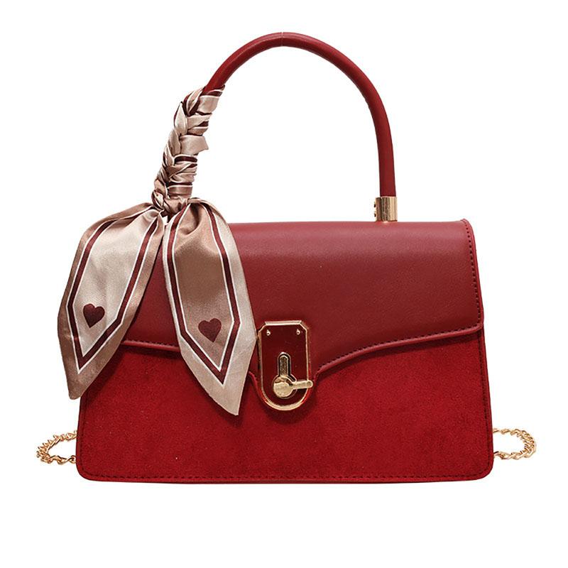 Light Luxury High-Quality Design Casual Crossbody Bag Chains All-Matching PU Texture Handbag Fashion Solid Small Square Bag