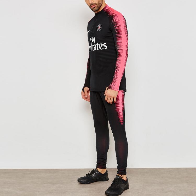 Nike Paris Saint-Germain Half-Zip Football Jacket, 18-19 Season Men Jacket Black Pink 894192-011