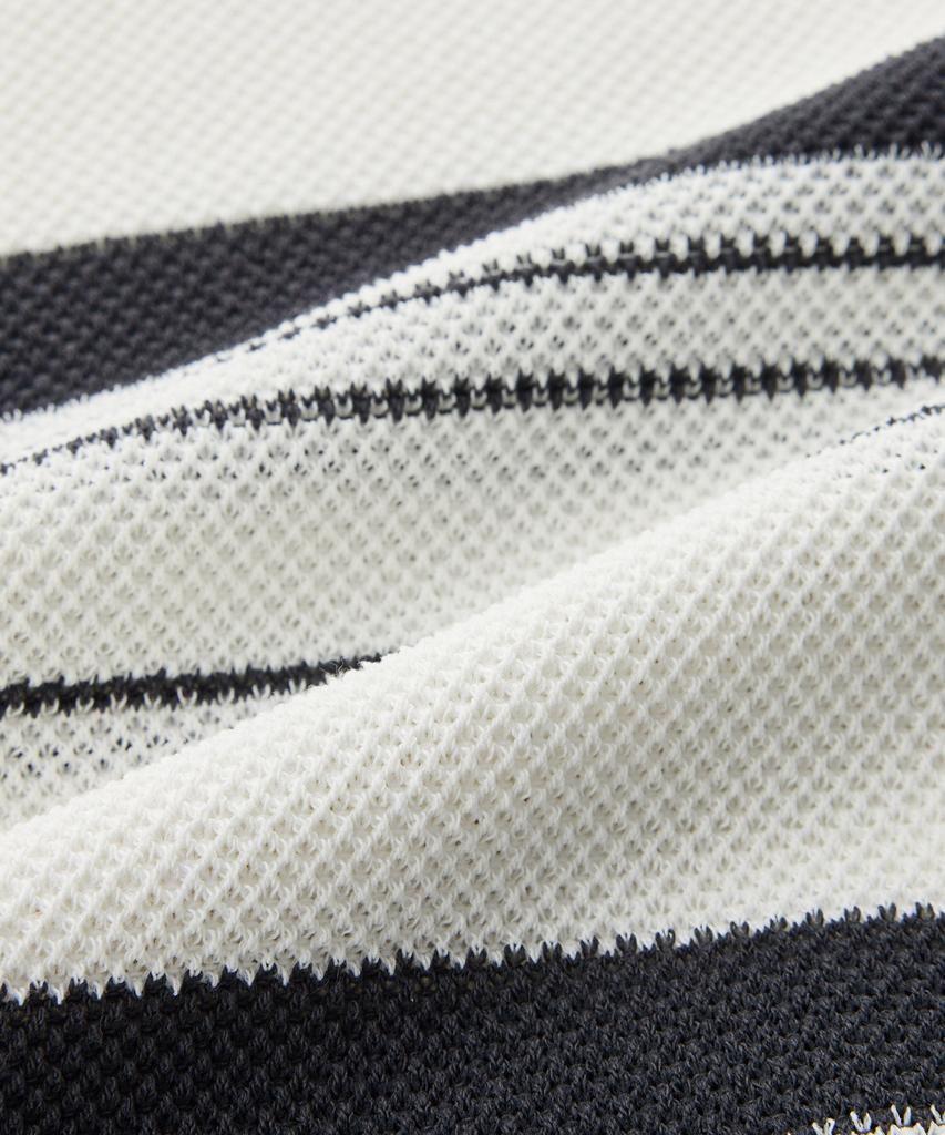STCO Diems Ice Touch Striped Short Sleeve Knit_White (Classic Fit)_Dktxb15Ctw