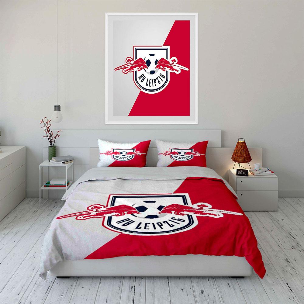 RB Leipzig Soccer Bedding Set Bedding Duvet Cover Set Duvet Cover Pillowcases  (1 * Duvet Cover 2 * Pillowcases, Without Duvet Insert)