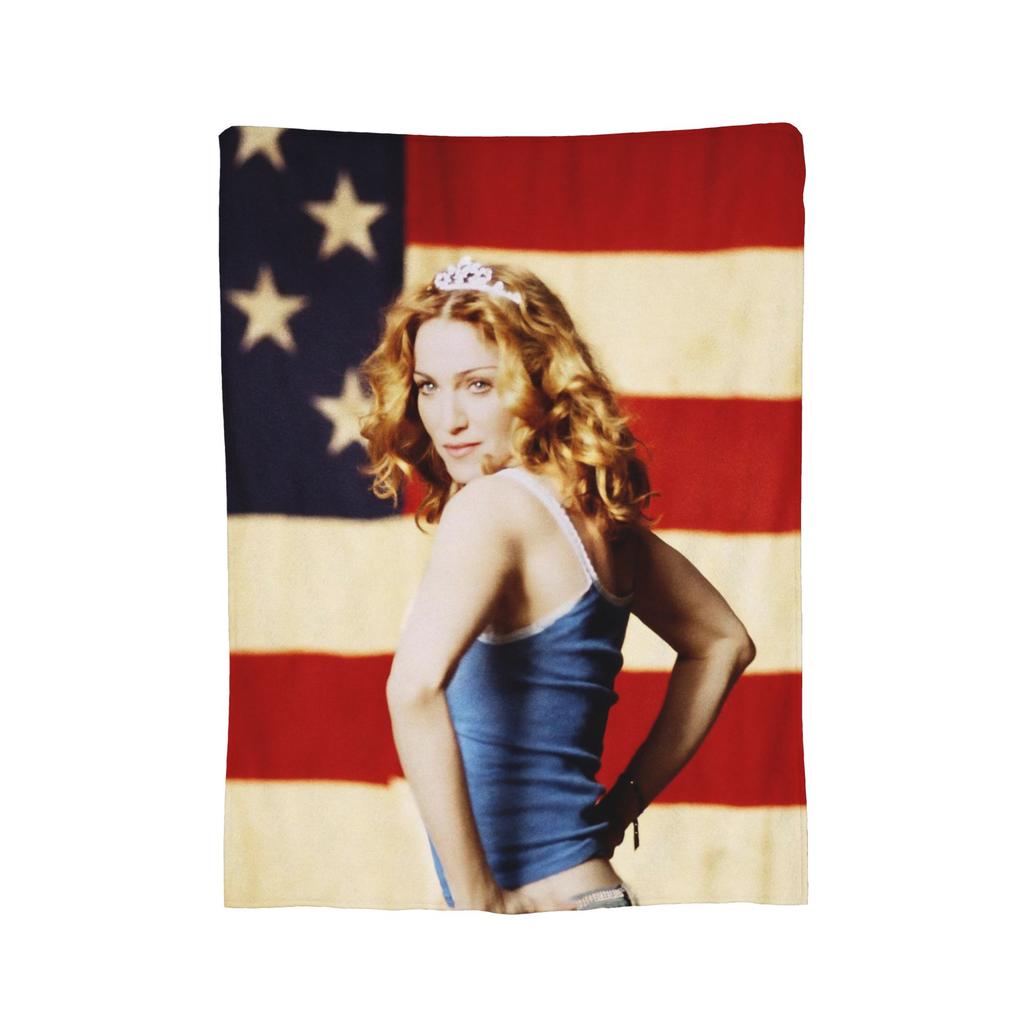 MMadonna s Singer Knitted Blanket  Wool Throw Blanket Bed Sofa Personalised Lightweight Bedspreads