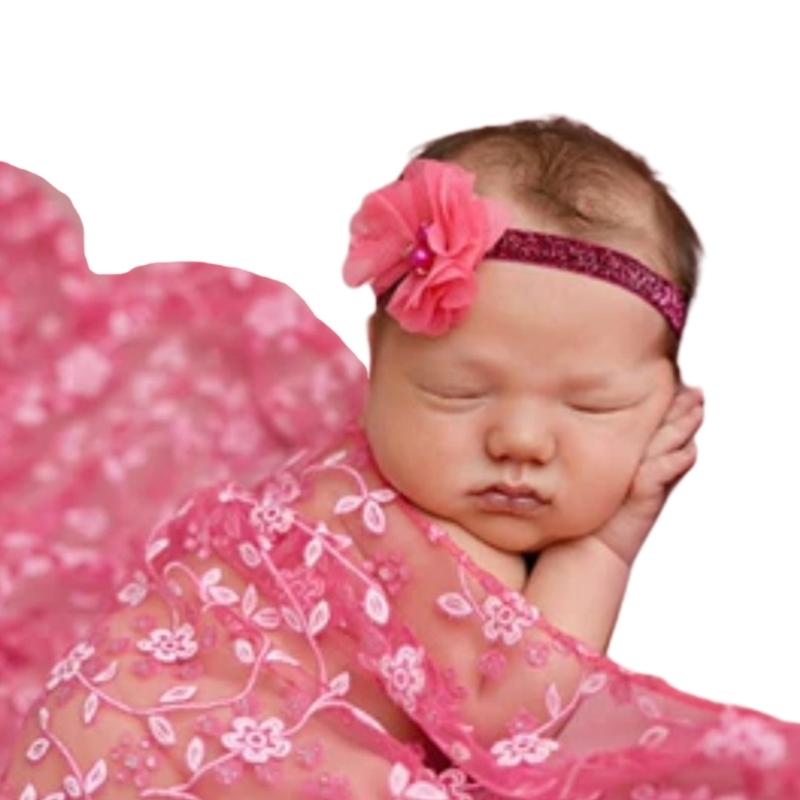 Unique Lace Embroidery Newborn Photography Props Soft Wrapping Cloth Photoshoots Baby Girls Photo Shoot Accessories