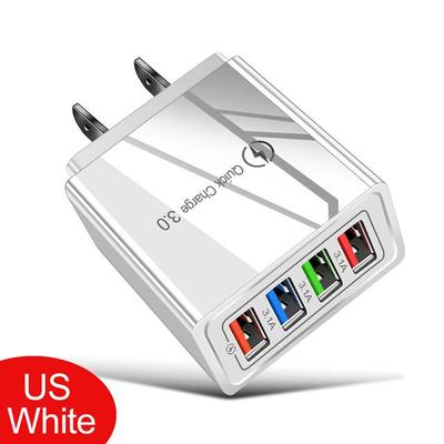 3.1A 4 Portlu AB/ABD Fişi USB Şarj Cihazı Hızlı Şarj QC 3.0 Telefon Şarj Cihazı iPhone Samsung Xiaomi Şarj Adaptörü