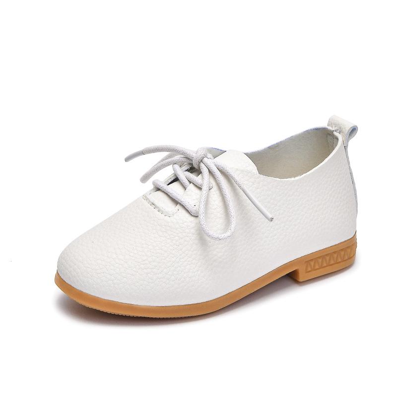 Spring new low-top princess shoes for boys and girls, new British-style lace-up single shoes, black leather shoes for students