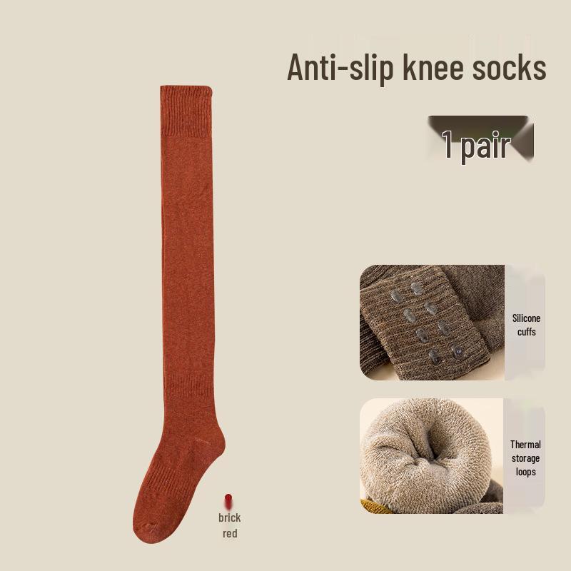 Бархатные подкладные нескользящие чулки до бедра - Зимнее тепло One Size