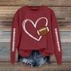 Women's Fashionable Casual Long-sleeved Rugby Printed Round-neck Top