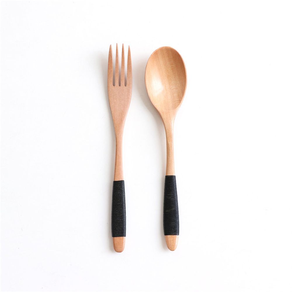 Wooden Dinner Kit Rice Soups Kitchen Supplies Utensil Dinnerware Sets Fork Spoon Tableware